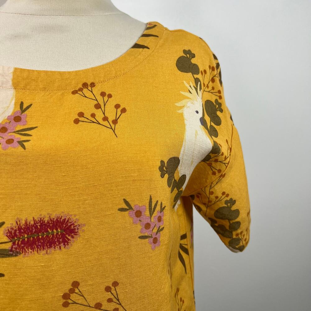 Princess Highway Womens Top Parrot Floral Novelty Print Boxy Short Sleeve Size 6 - Picture 6 of 14